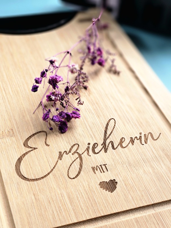 Schneidebrett Erzieherin Danke